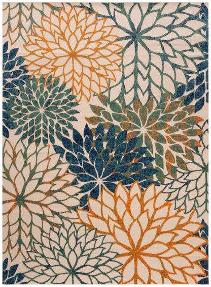 Nourison Home Aloha ALH05 Blue Green Contemporary Power-loomed Rugs
