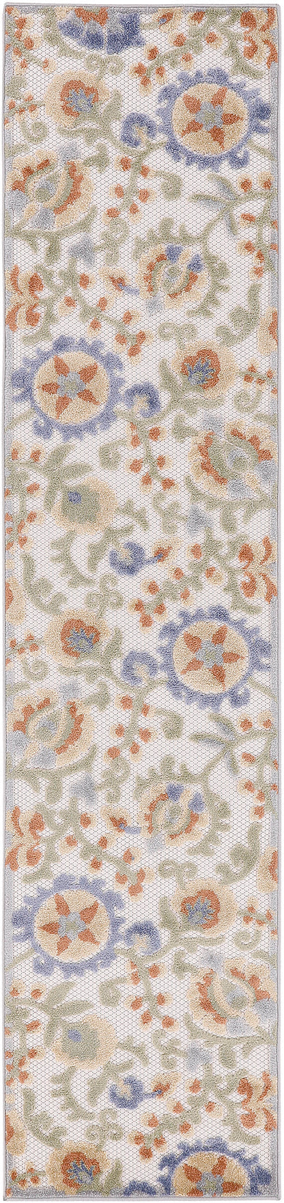 Nourison Home Aloha ALH17 Ivory Blue Contemporary Power-loomed Rugs
