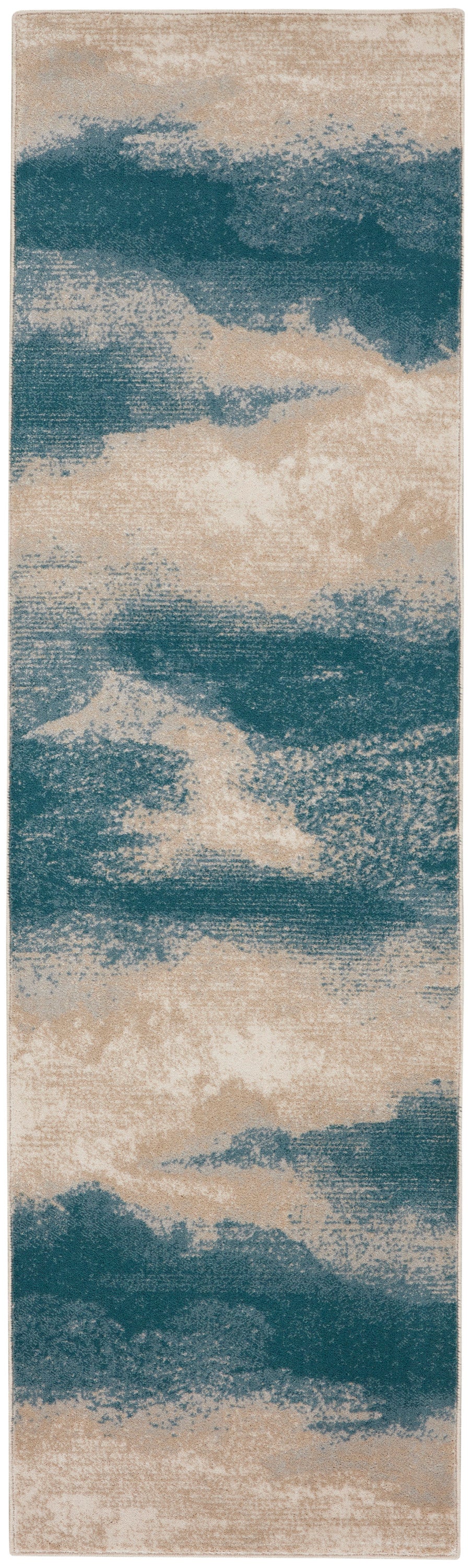 Nourison Home Maxell MAE06 Ivory Teal Contemporary Power-loomed Rugs