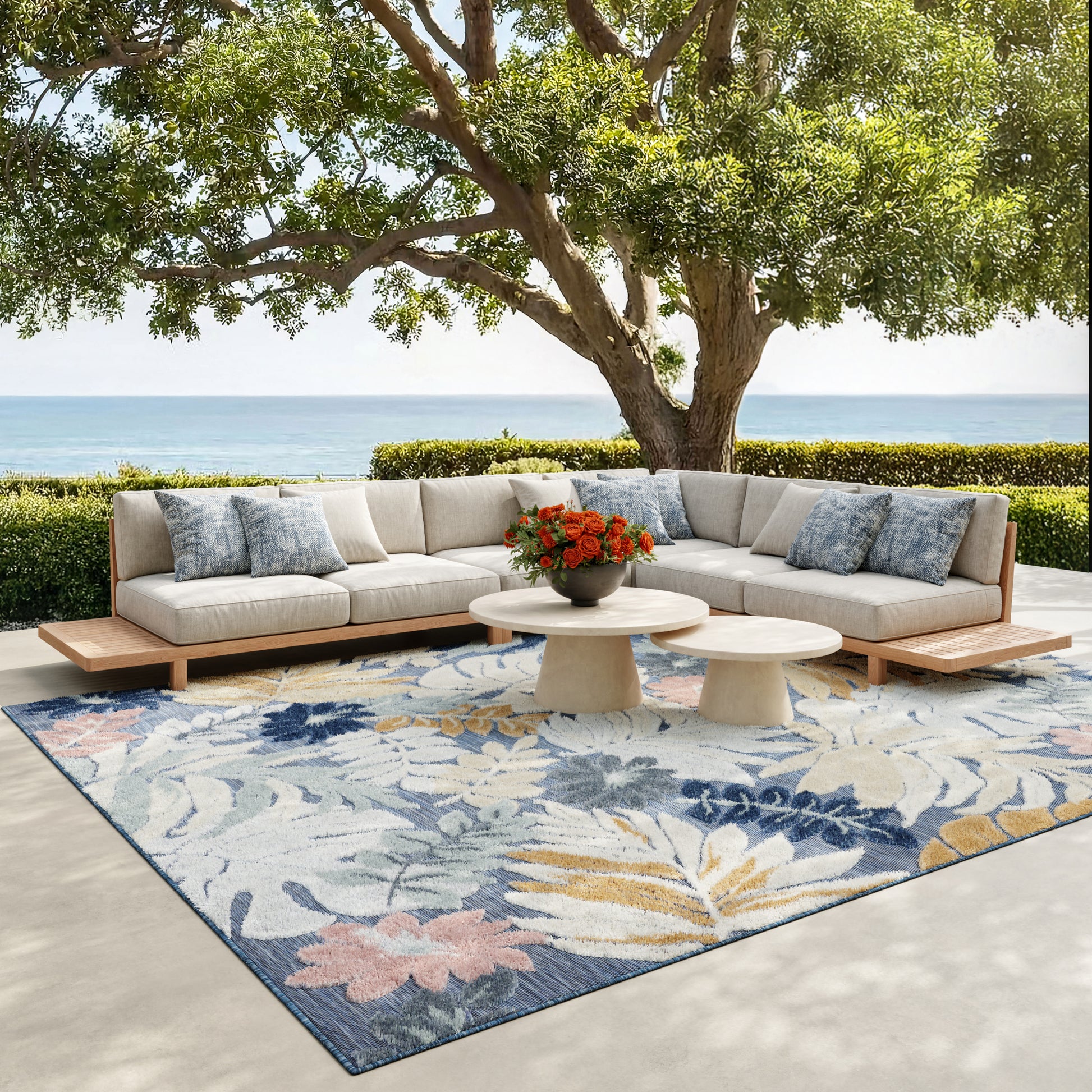 Nourison Home Suncoast  Denim Multicolor  Contemporary