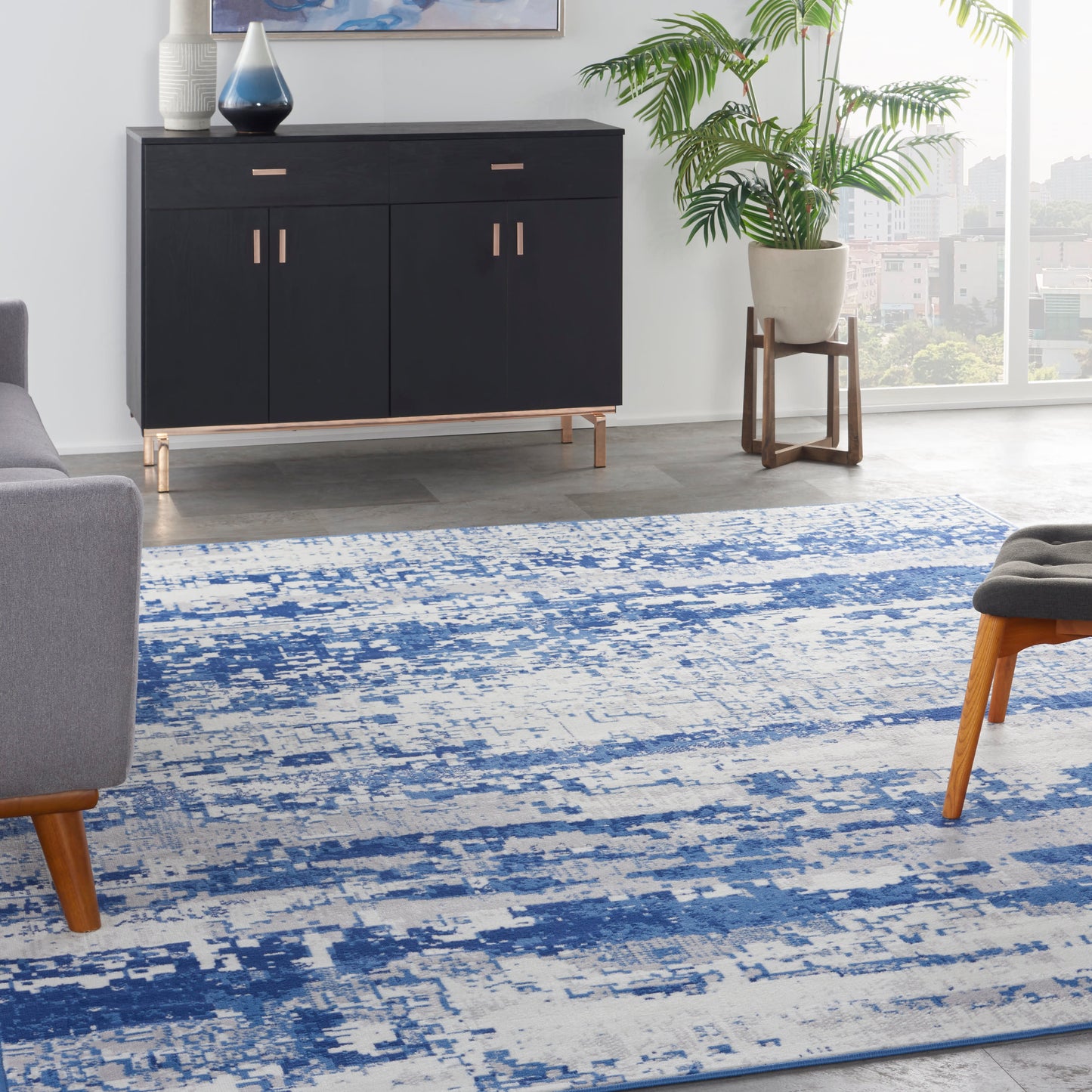 Nourison Home Whimsicle  Ivory Navy  Contemporary