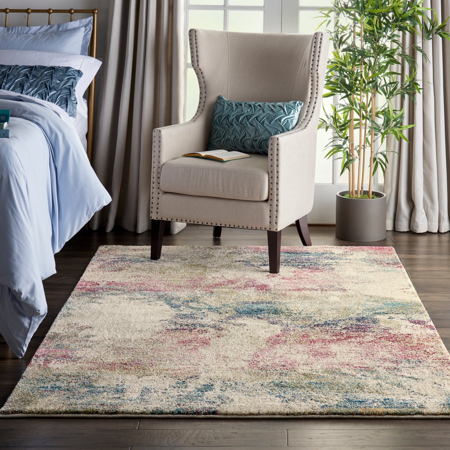 Nourison Home Fusion  Cream Multicolor  Contemporary