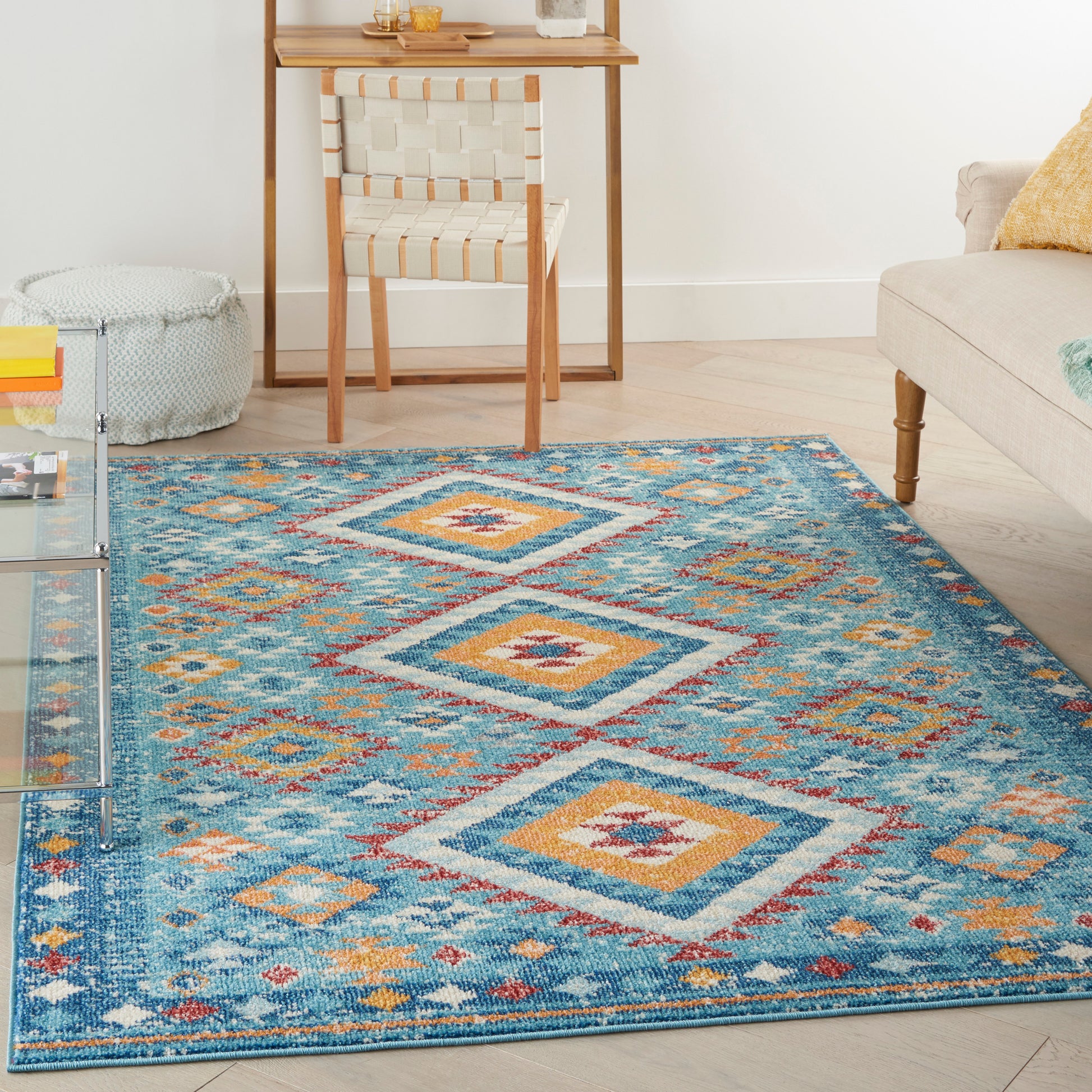 Nourison Home Passion  Blue Multicolor  Transitional