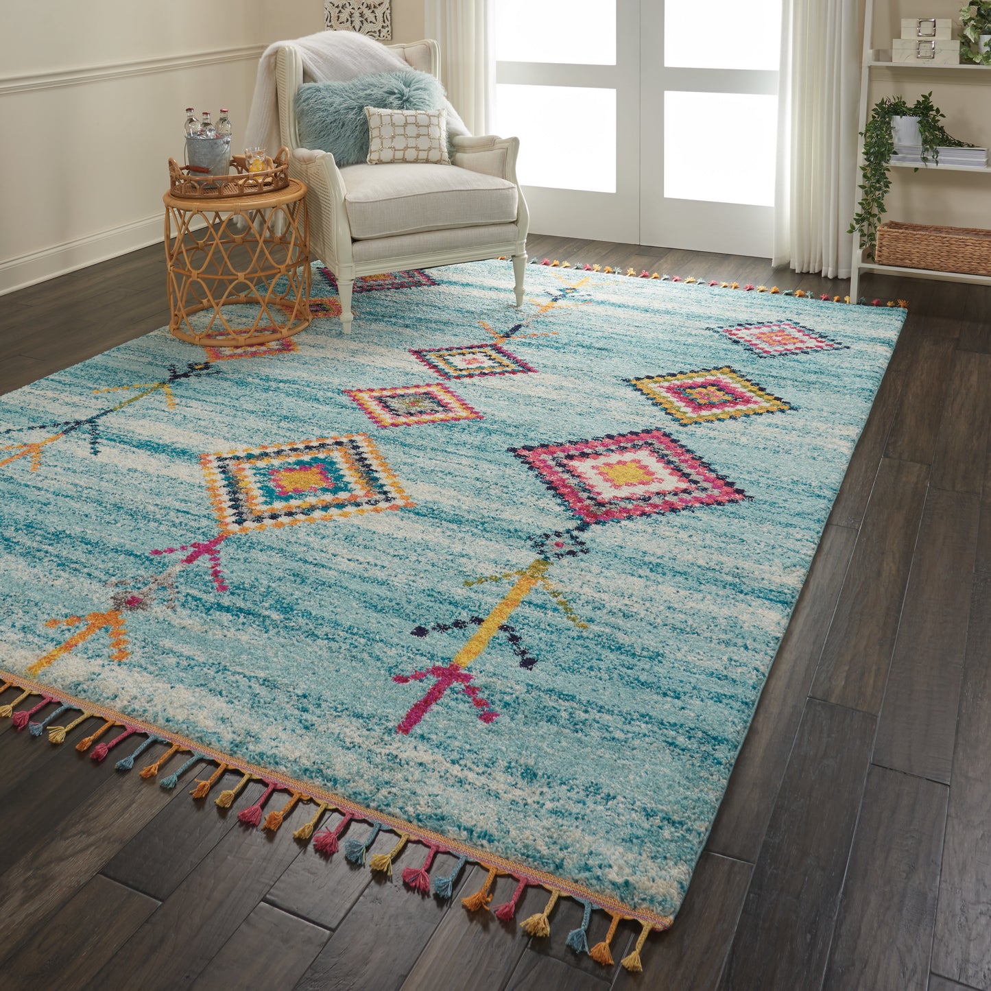 Nourison Home Nomad  Aqua  Transitional