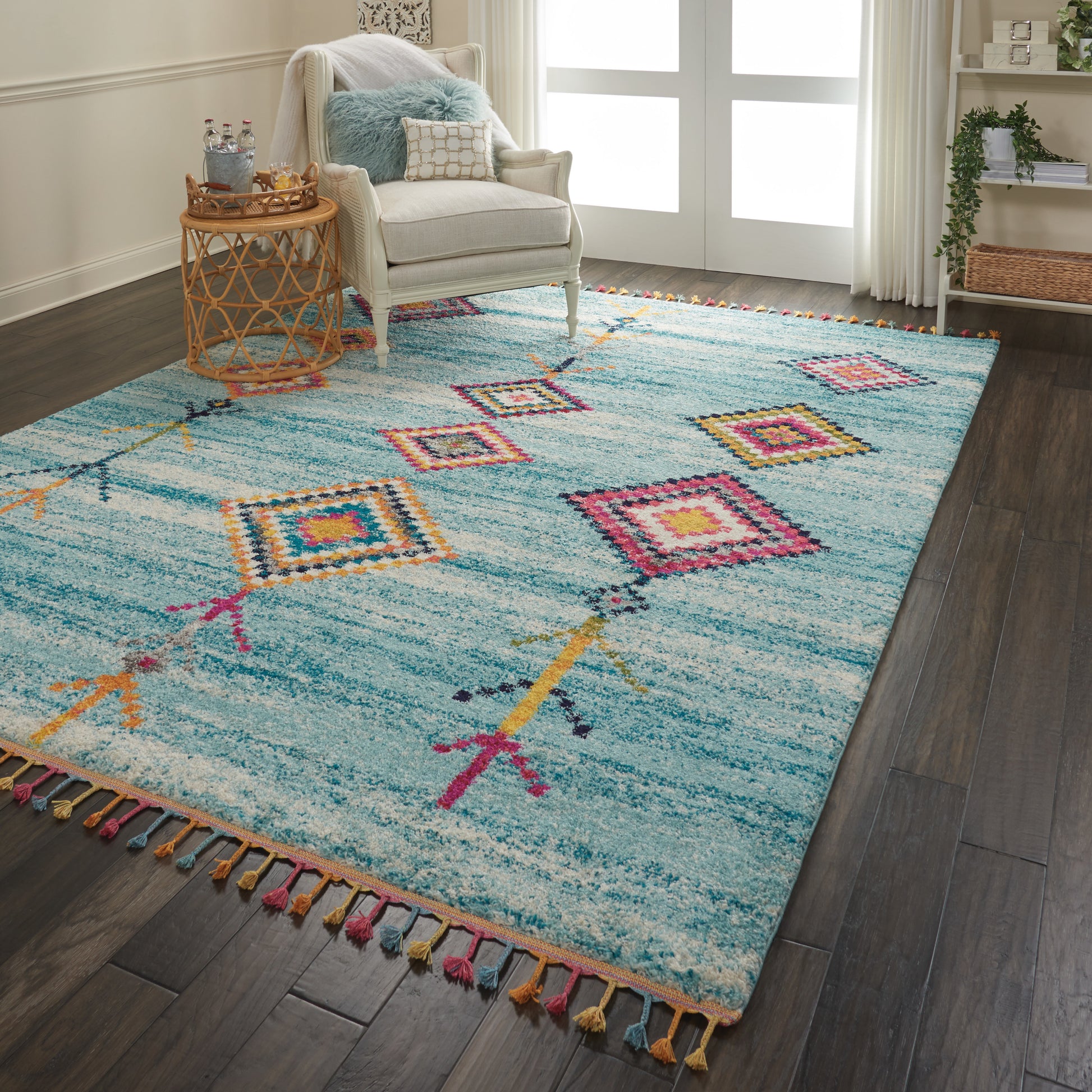Nourison Home Nomad  Aqua  Transitional