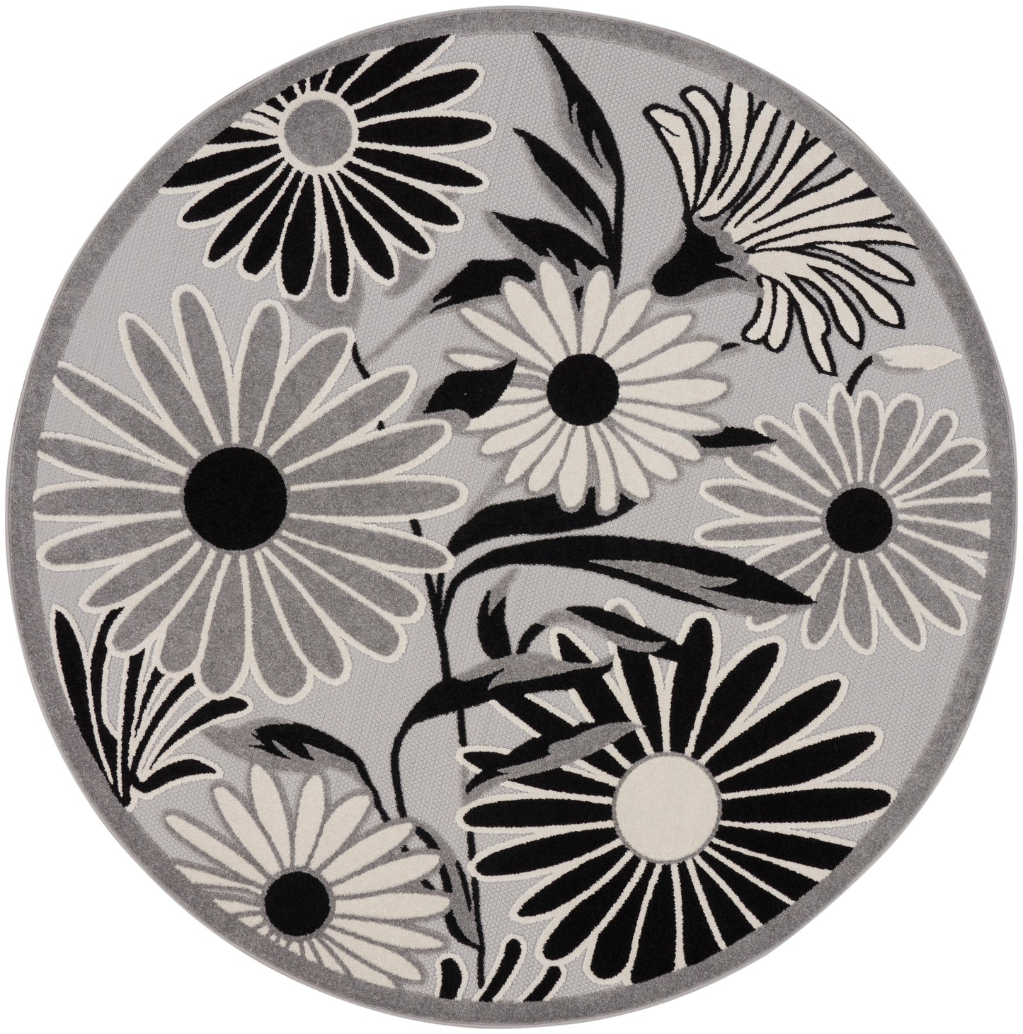 Nourison Home Aloha ALH33 Black White Contemporary Power-loomed Rugs