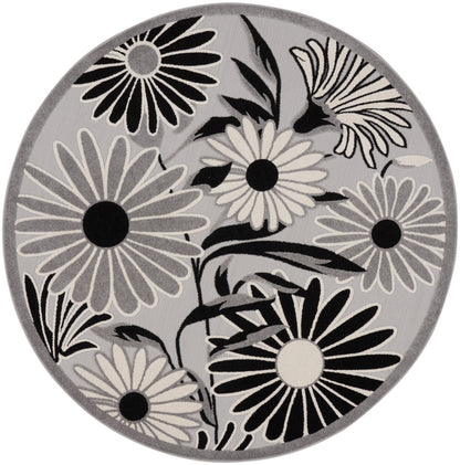 Nourison Home Aloha ALH33 Black White Contemporary Power-loomed Rugs