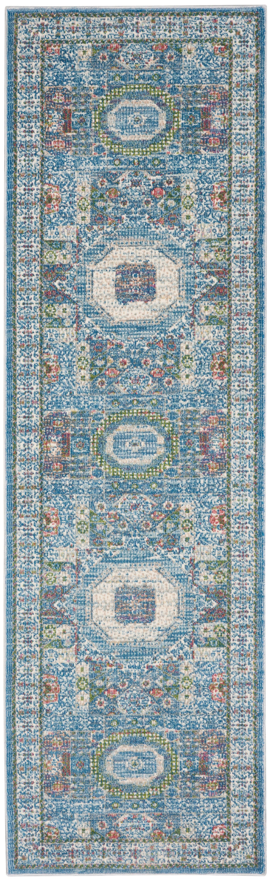 Nourison Home Ankara Global ANR17 Ivory Light Blue Transitional Power-loomed Rug