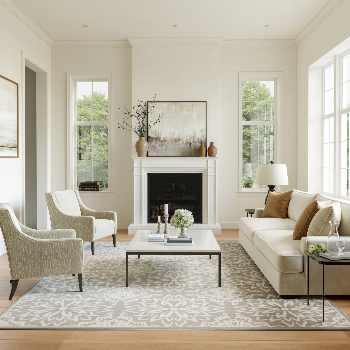 Nourison Home Jubilant  Ivory Grey  Transitional