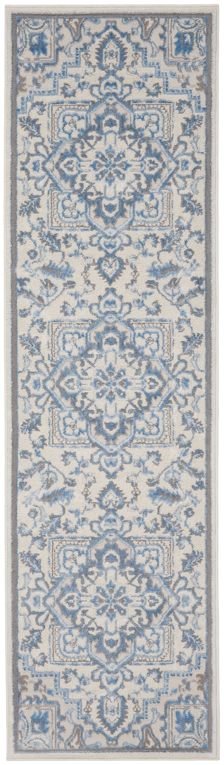 Nourison Home Elation ETN10 Ivory Blue Traditional Power-loomed Rug