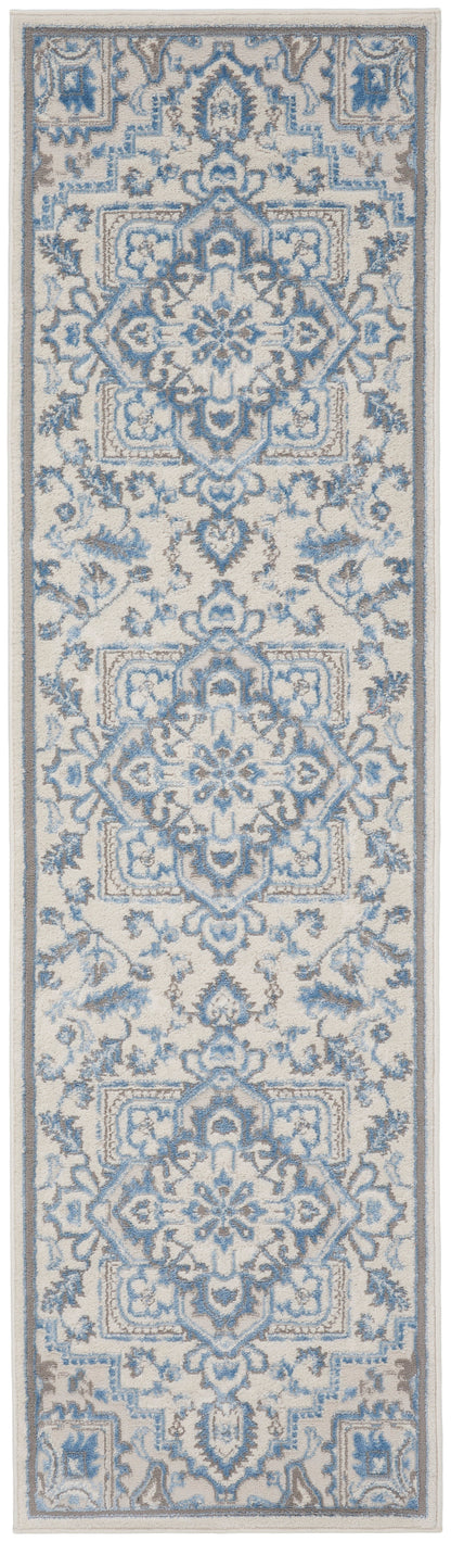 Nourison Home Elation ETN10 Ivory Blue Traditional Power-loomed Rug
