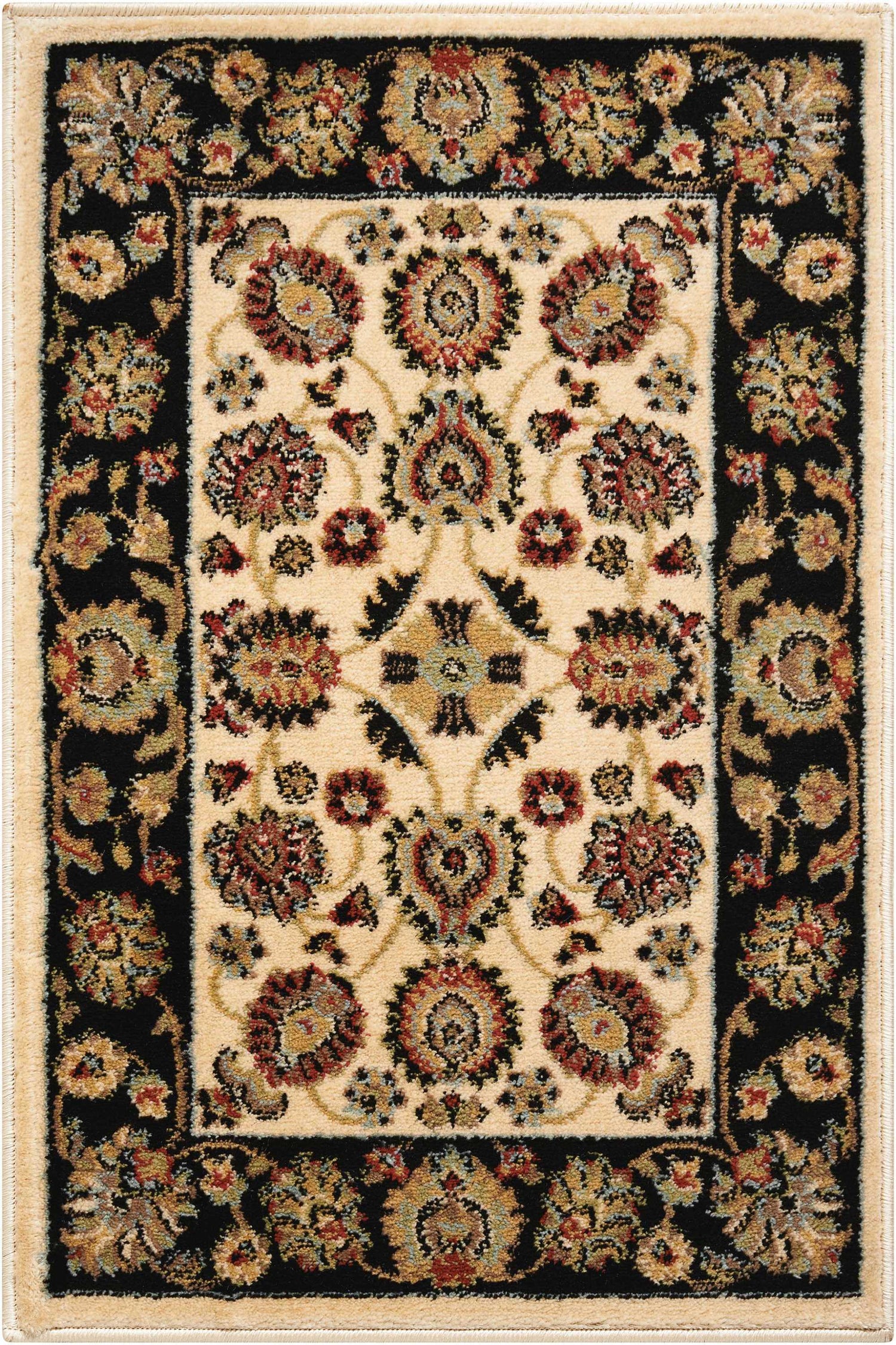 Nourison Home Delano  Ivory Black  Traditional