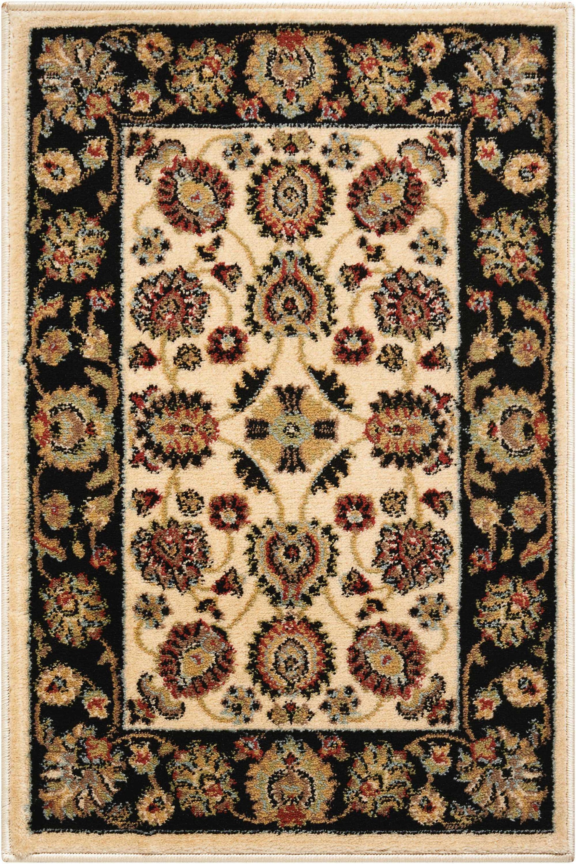 Nourison Home Delano  Ivory Black  Traditional