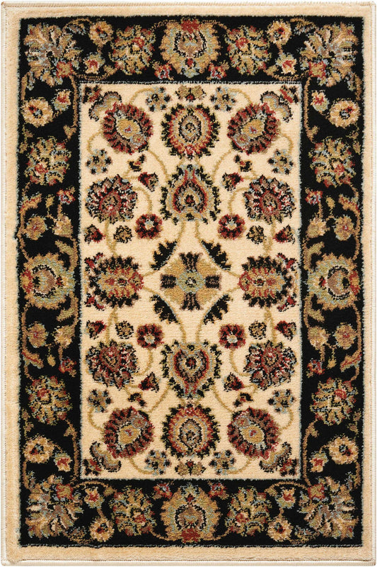 Nourison Home Delano  Ivory Black  Traditional