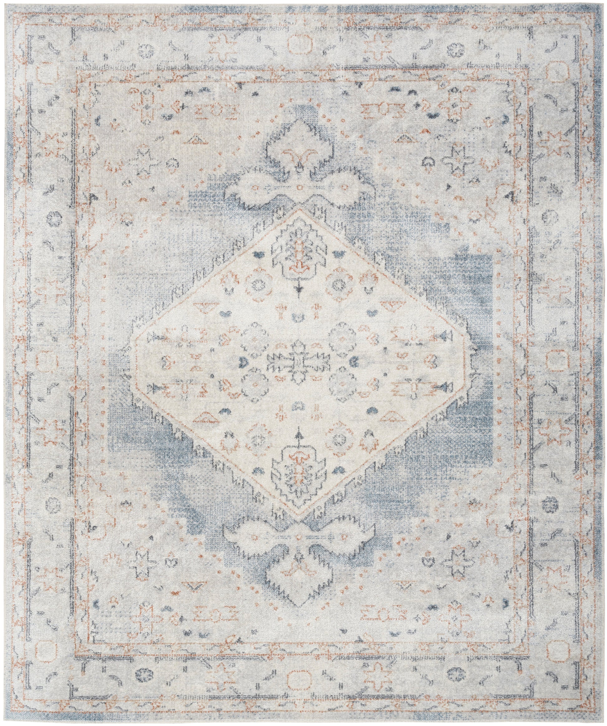 Nourison Home Astra Machine Washable  Light Blue  Traditional
