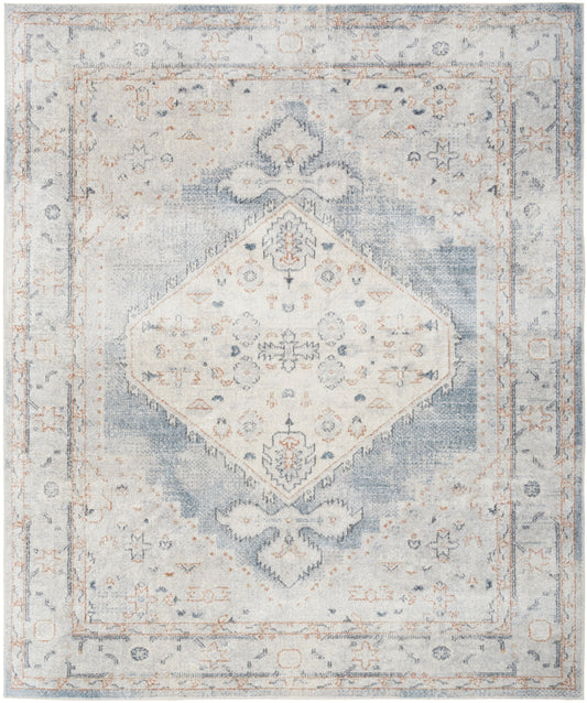 Nourison Home Astra Machine Washable  Light Blue  Traditional