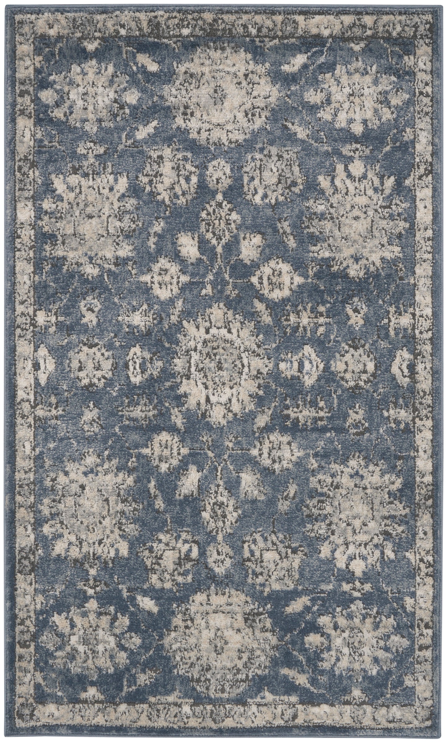 Nourison Home Quarry QUA06 Blue Beige Traditional Power-loomed Rugs