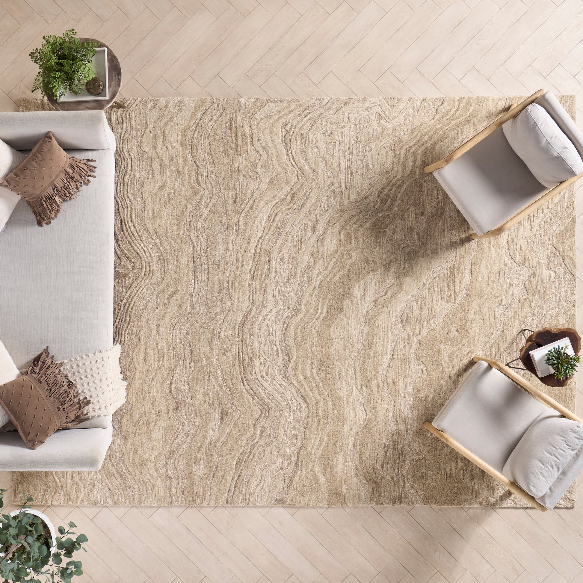 Nourison Home Graceful  Taupe  Contemporary