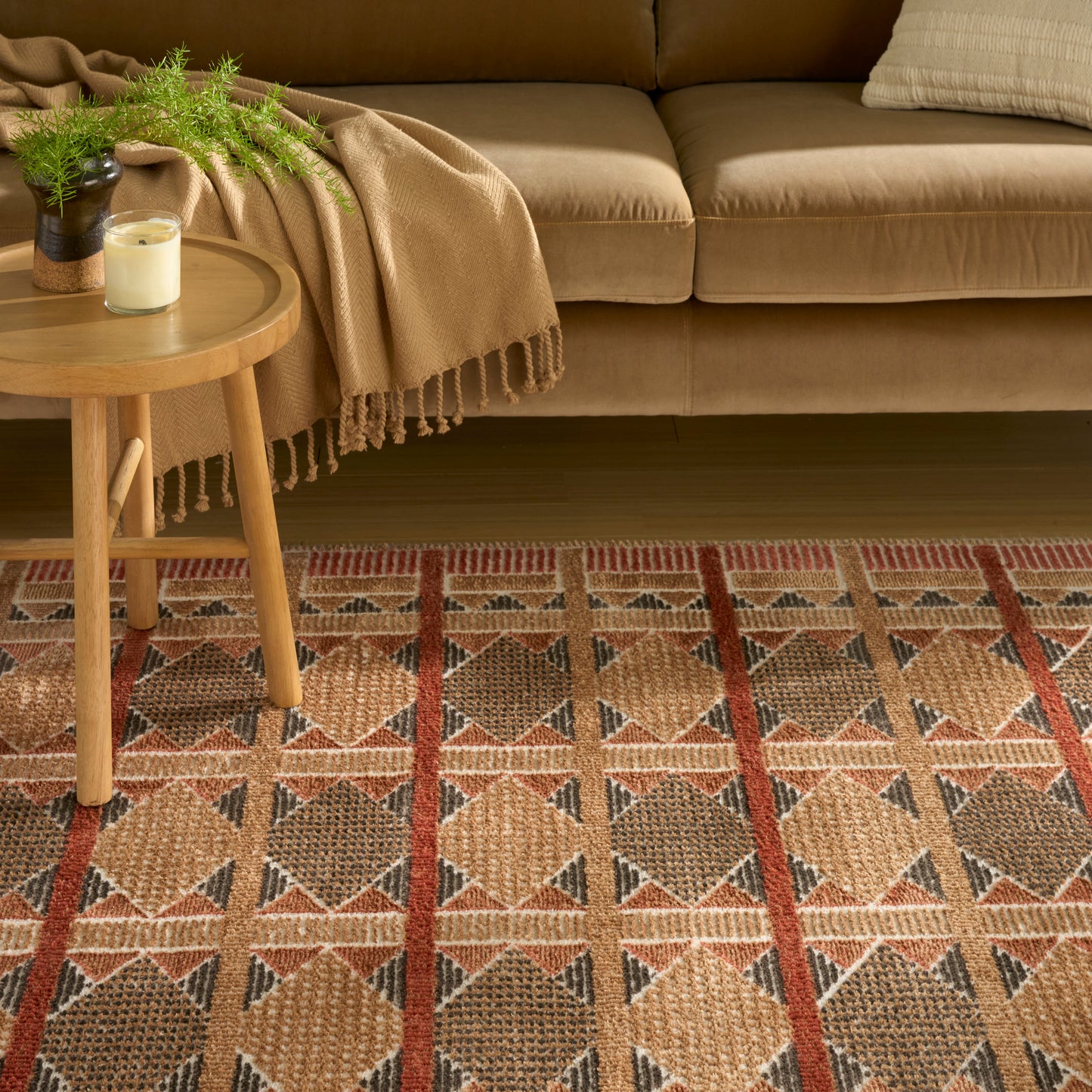 Nourison Home Nordic  Rust Multicolor  Contemporary