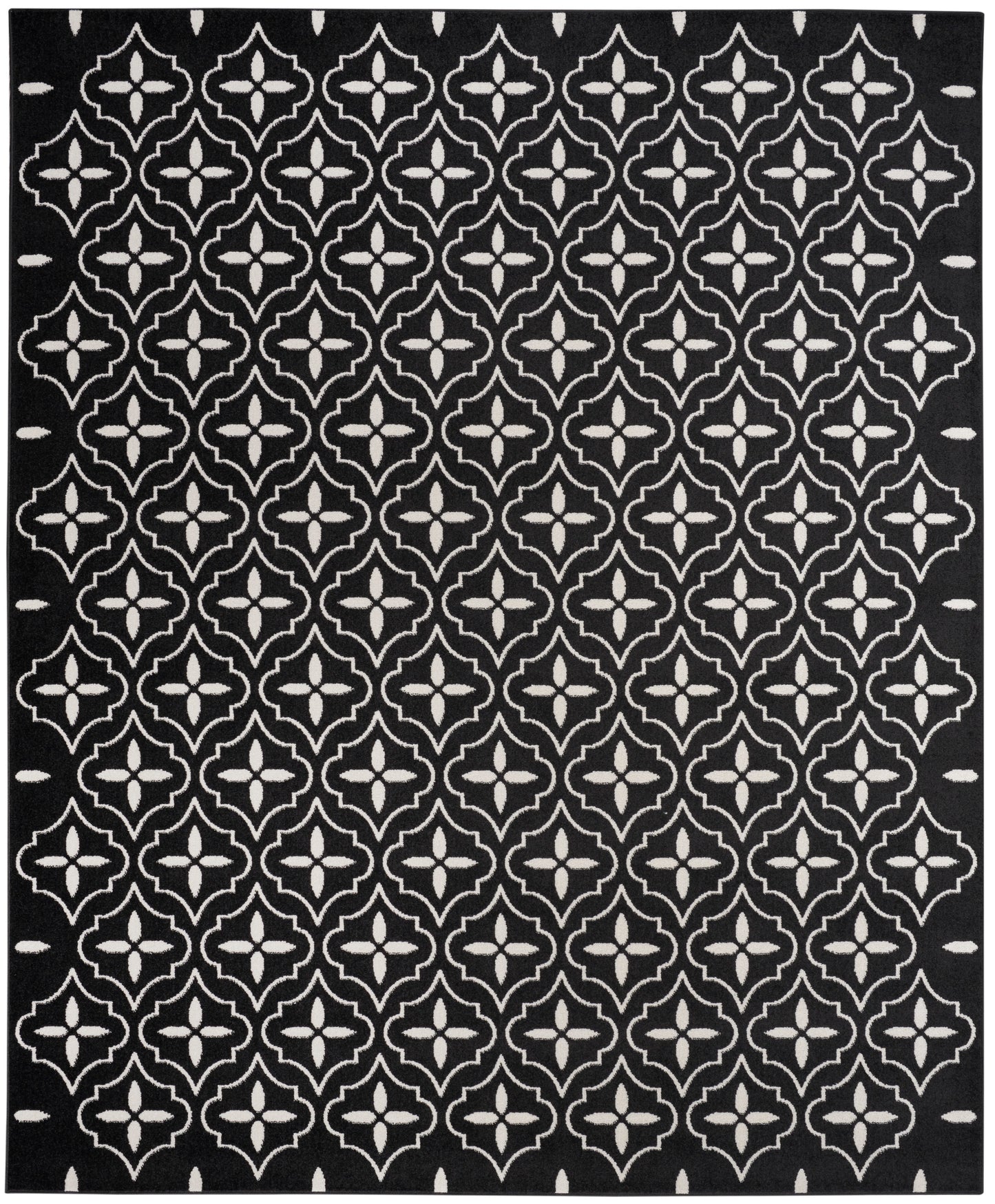 Nourison Home Nourison Essentials NRE04 Black Ivory Contemporary Power-loomed Rug