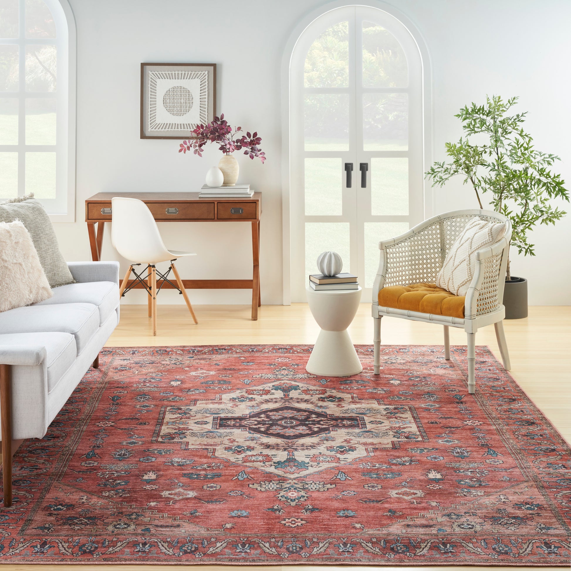 Nourison Home Grand Washables  Rust Multicolor  Traditional