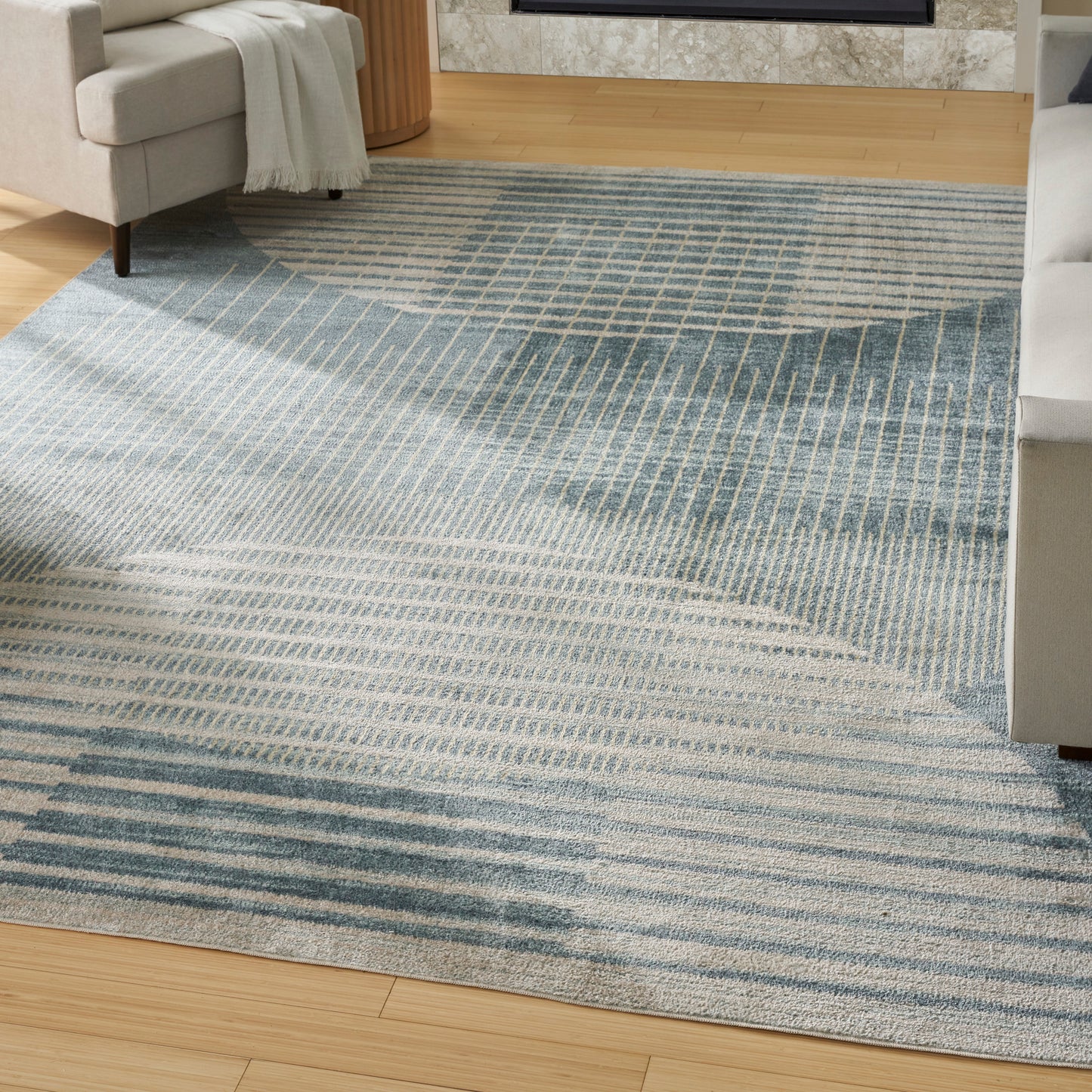 Nourison Home Astra Machine Washable  Blue  Contemporary