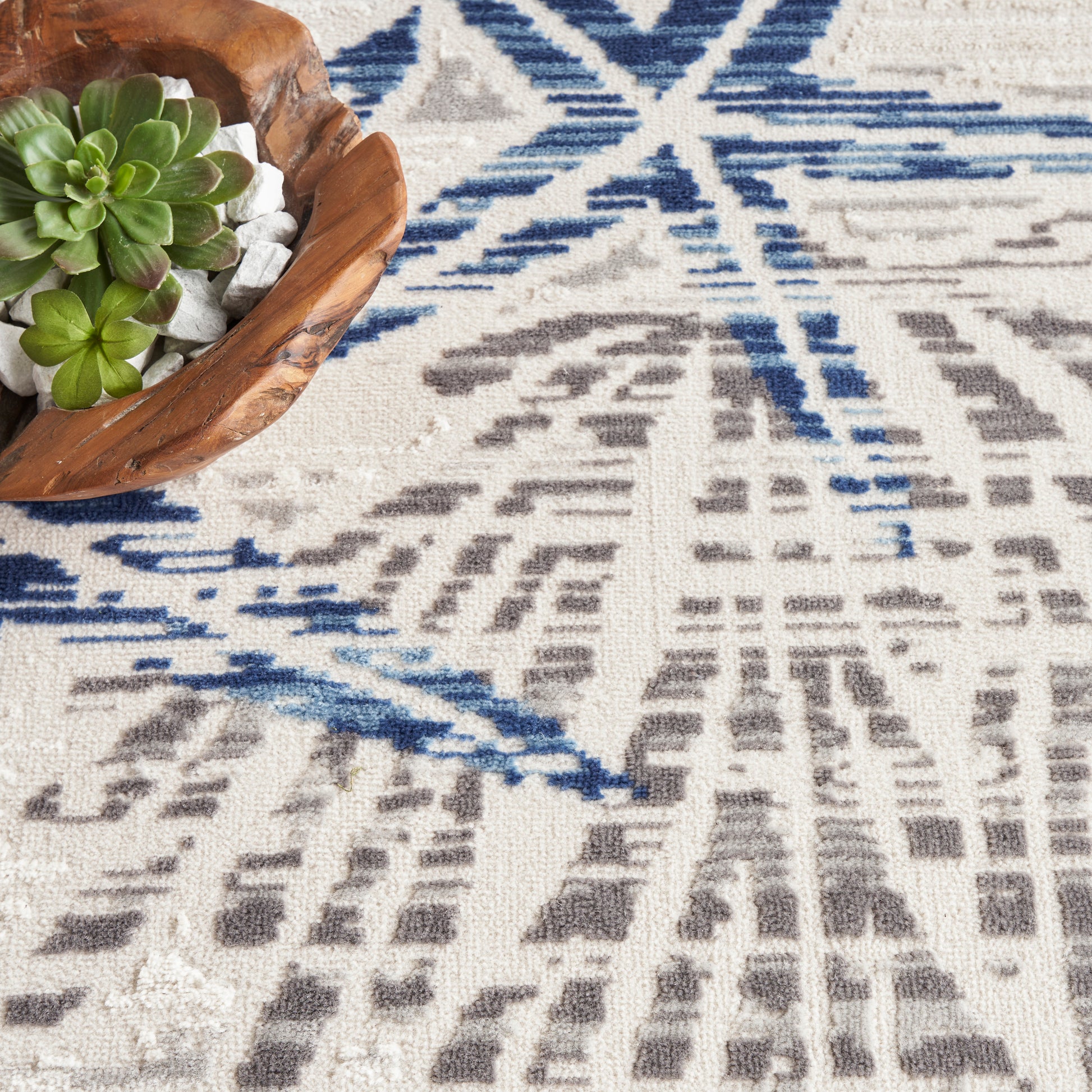 Nourison Home Seaside  Ivory Grey Blue  Contemporary