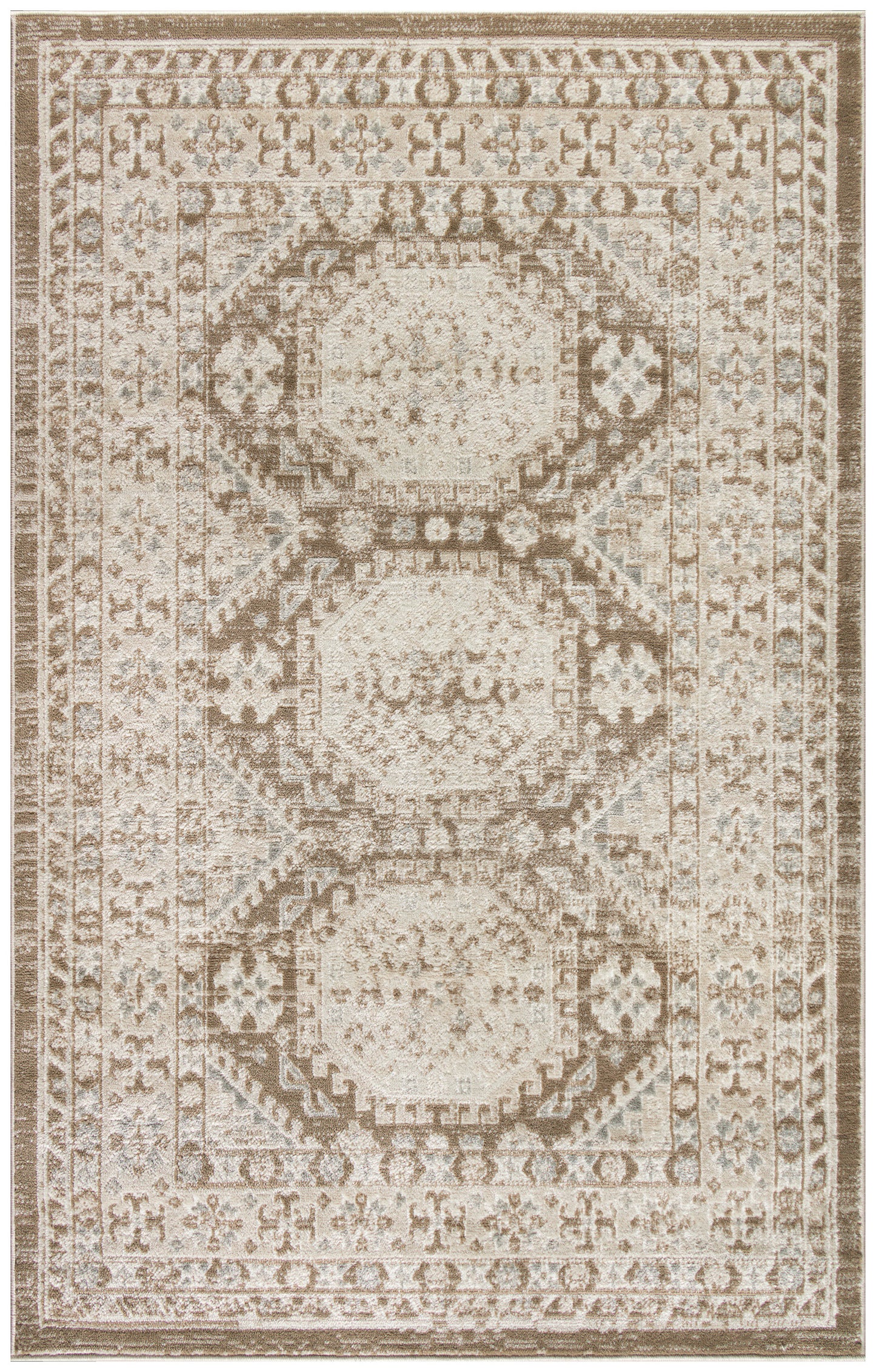 Nourison Home Serenity Home SRH01 Ivory Mocha Traditional Loom-woven Rug