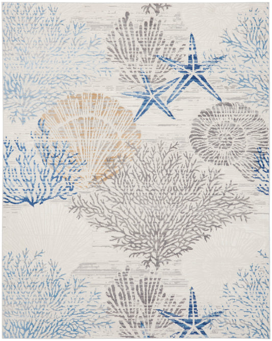 Nourison Home Seaside  Ivory Grey Blue  Contemporary
