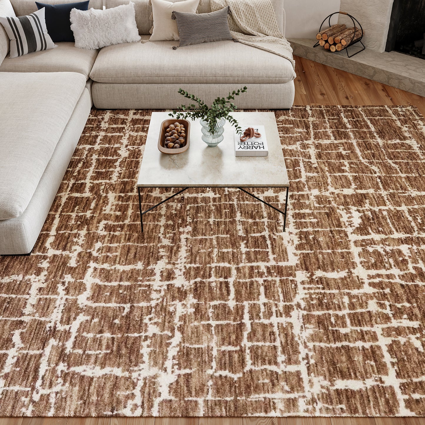 Nourison Home Luna  Mocha Ivory  Contemporary