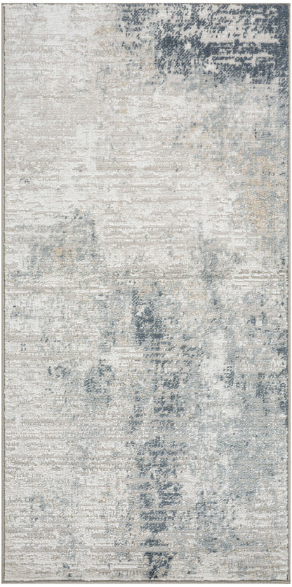 Nourison Home Dekor DEK07 Grey Navy Contemporary Machine Woven Rug