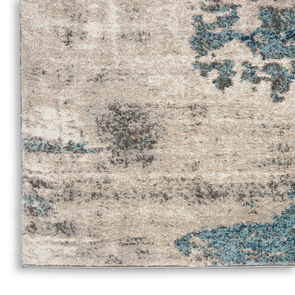 Nourison Home American Manor  Ivory Blue  Contemporary