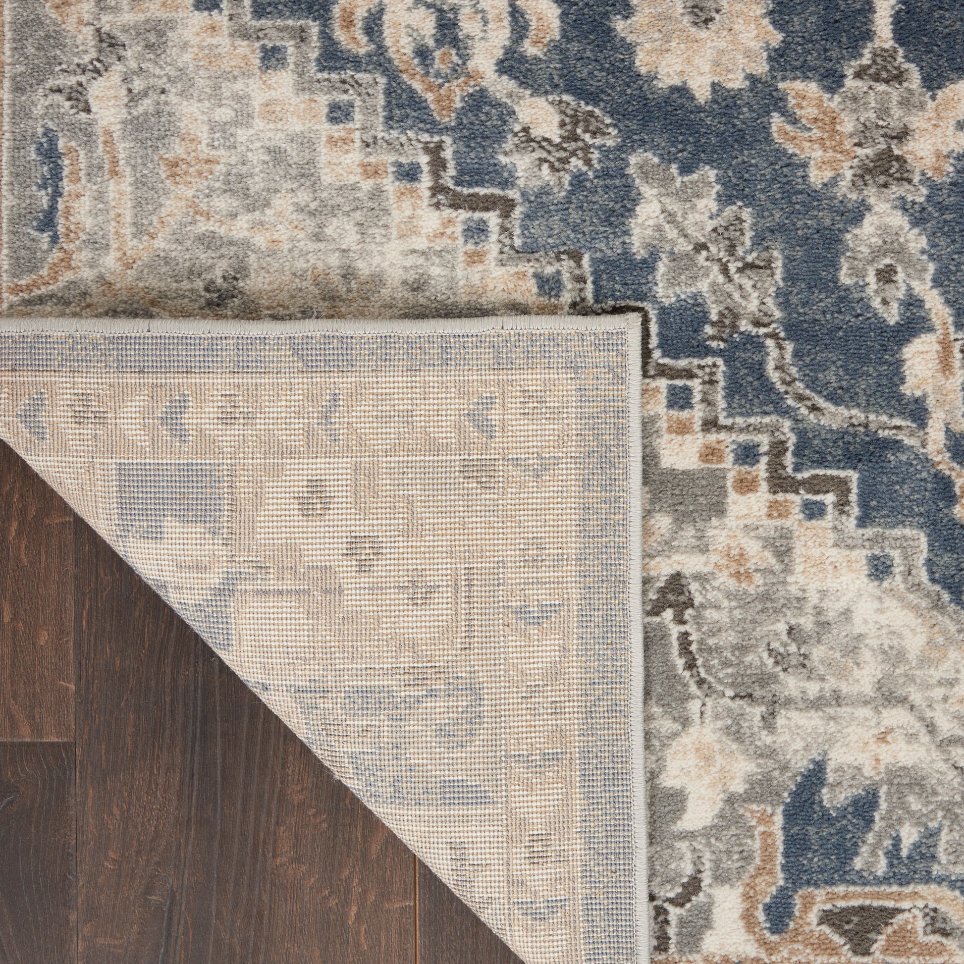 Nourison Home Quarry  Ivory Blue  Traditional
