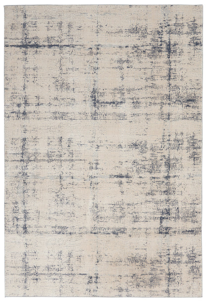 Nourison Home Rustic Textures RUS06 Ivory Blue Contemporary Power-loomed Rugs