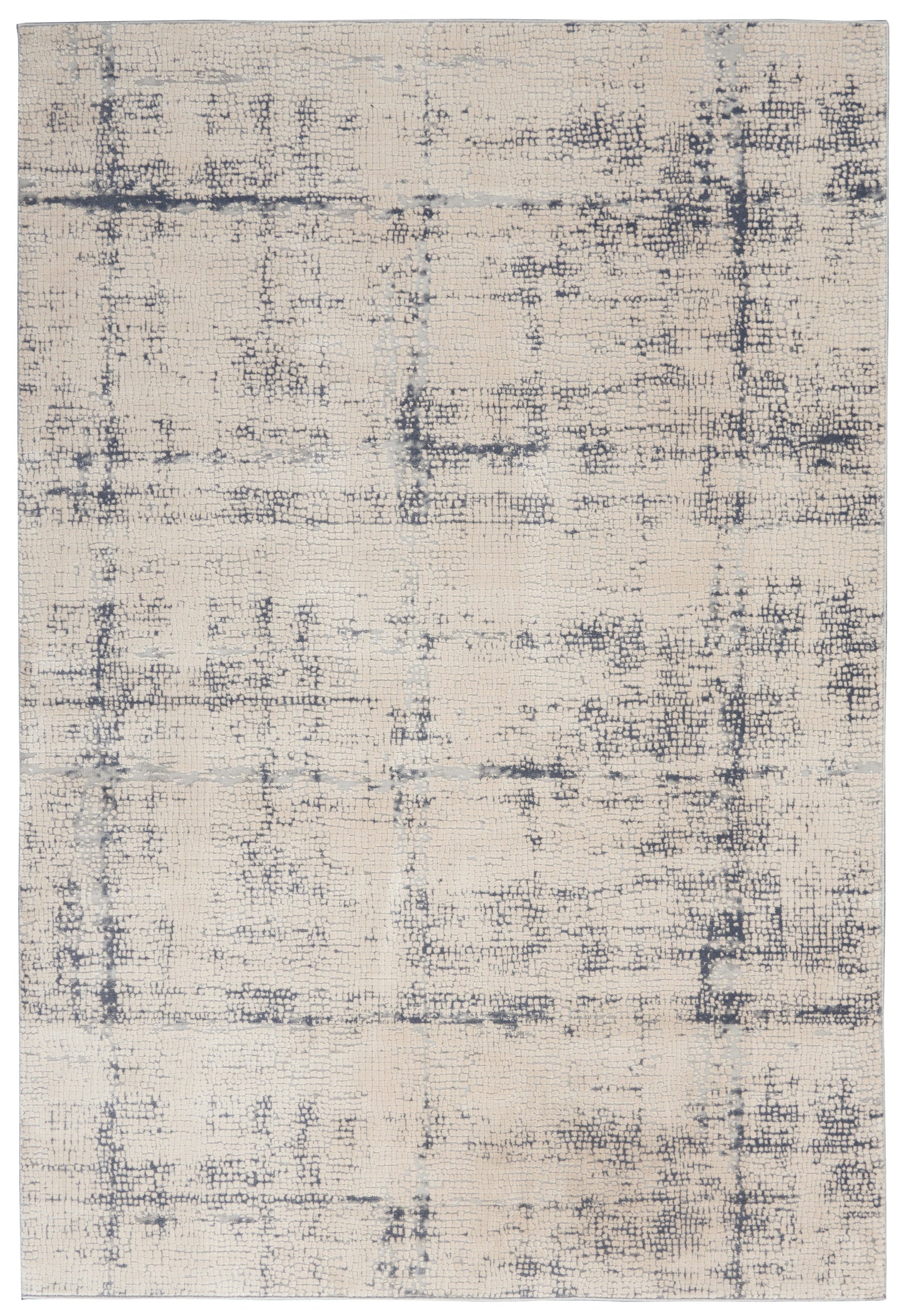 Nourison Home Rustic Textures RUS06 Ivory Blue Contemporary Power-loomed Rugs