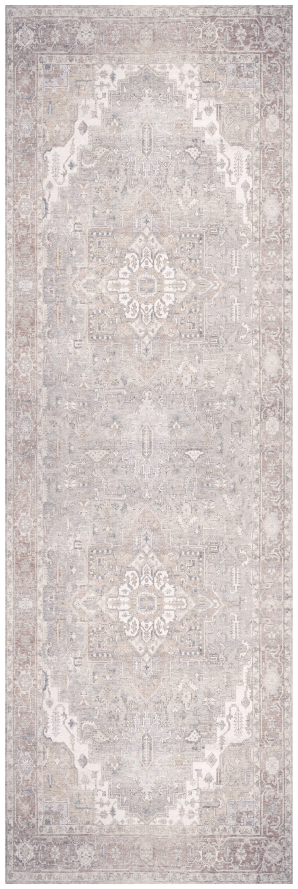 Nourison Home Vintage Washables VWS07 Light Blue Traditional Flat Weave Rug