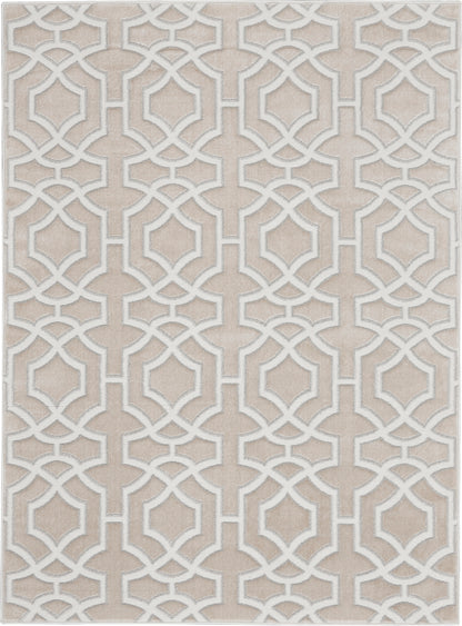 Joli IMHR2 Beige White 8x10 Power-loomed Rug