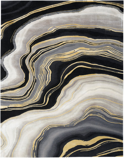 Nourison Home Prismatic  Charcoal Grey  Contemporary