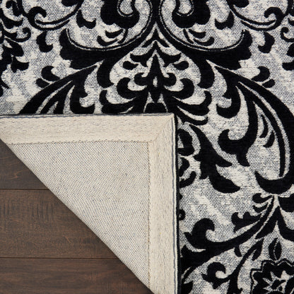 Nourison Home Damask  Black White  Traditional
