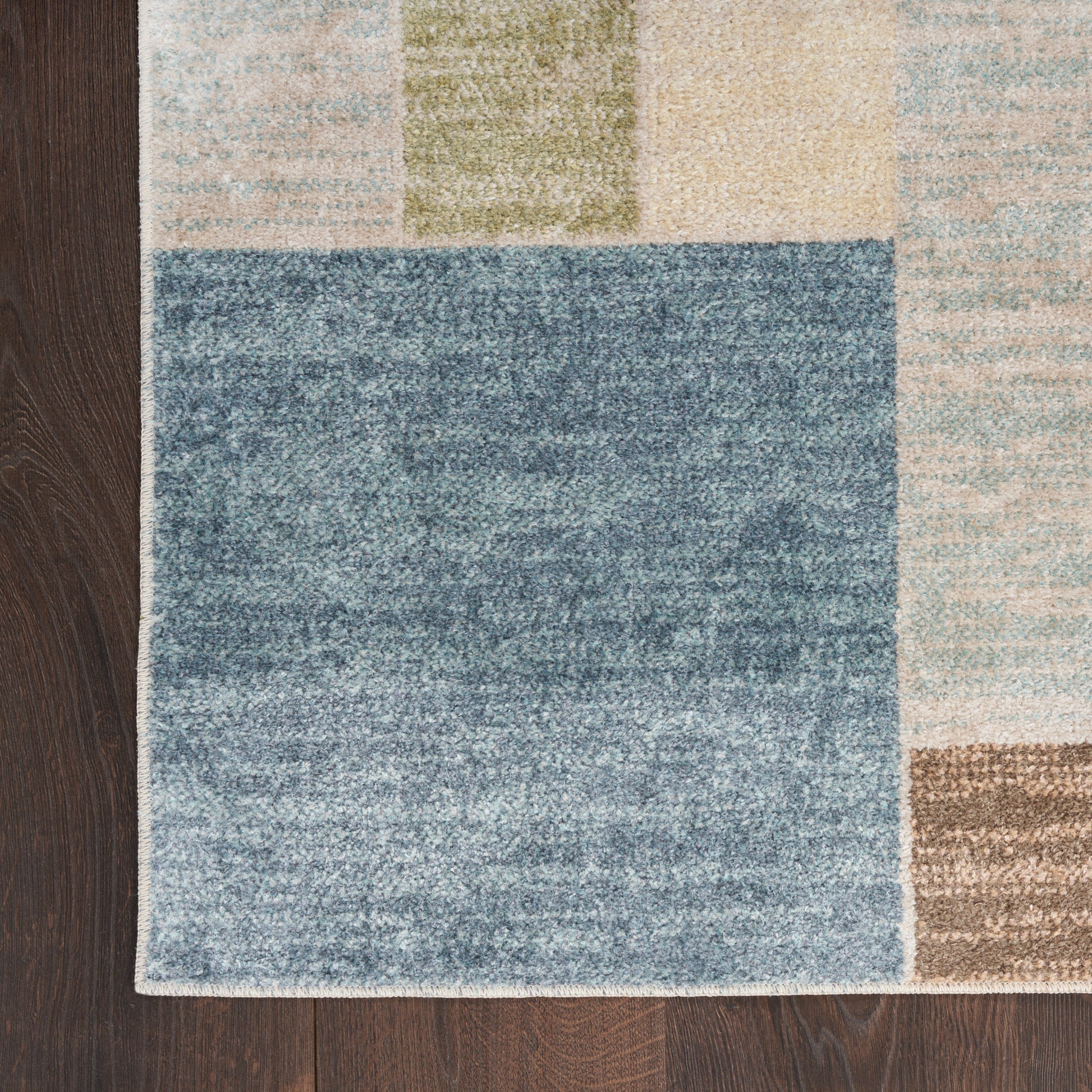 Nourison Home Astra Machine Washable  Blue Green Multi  Contemporary