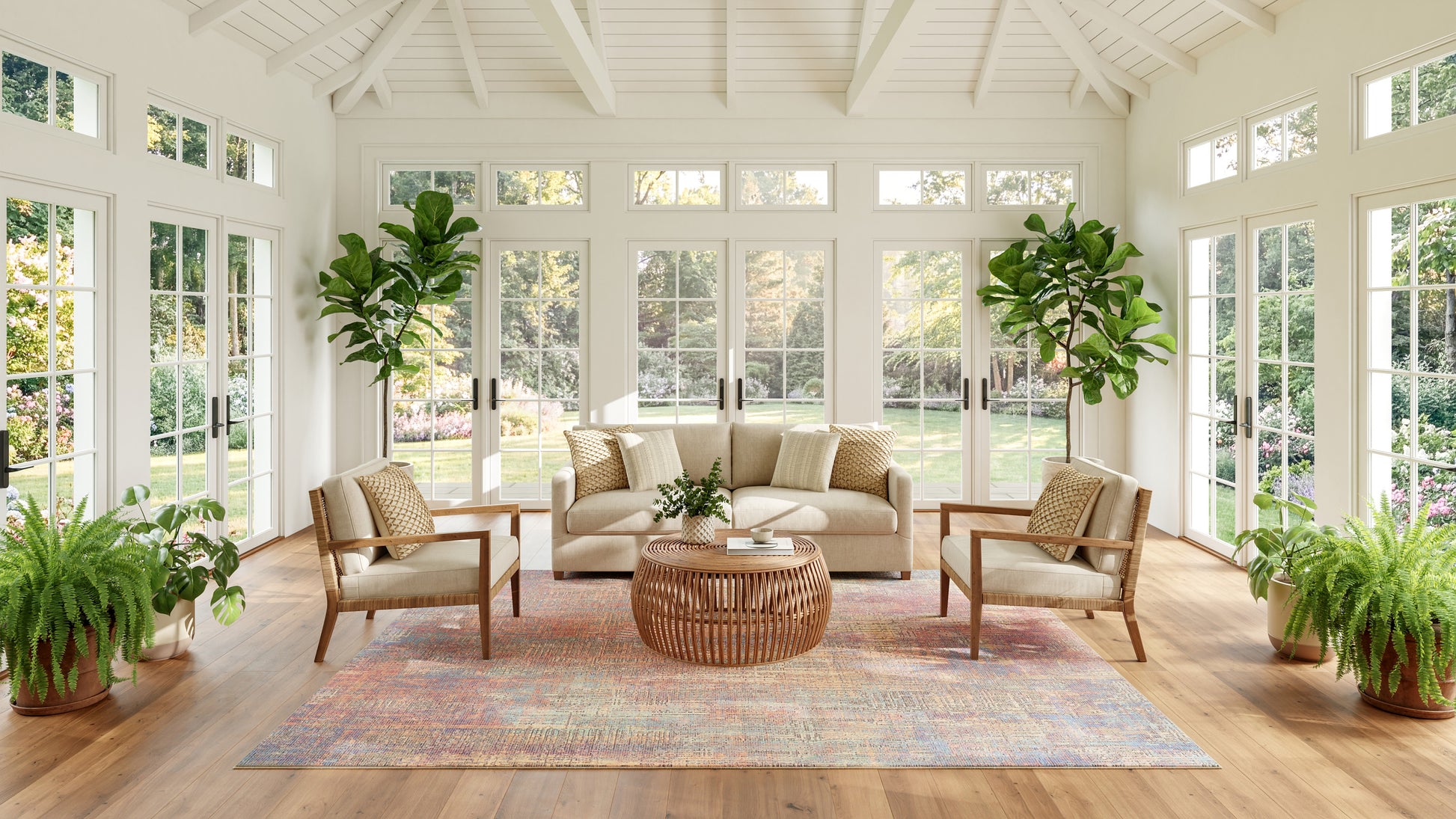 Nourison Home Botanical Washables  Multicolor  Contemporary