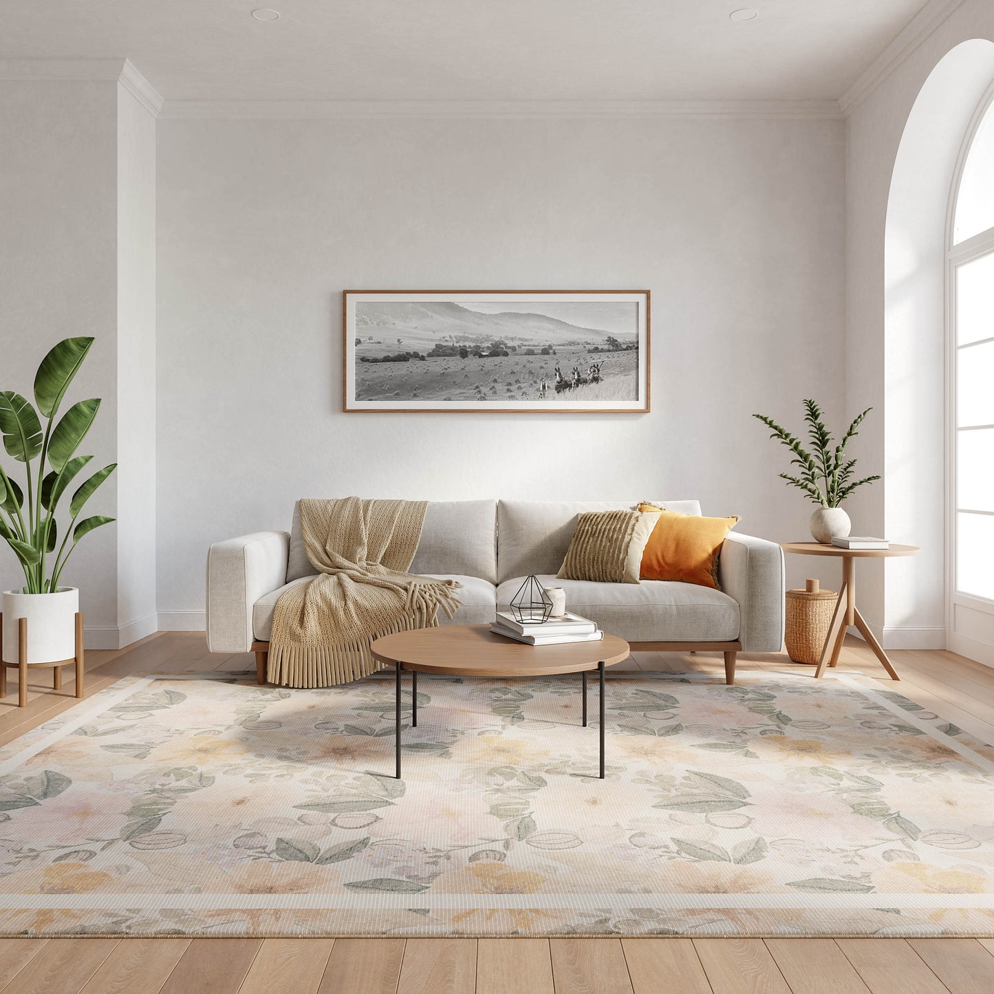 Nourison Home Botanical Washables  Beige Multicolor  Contemporary