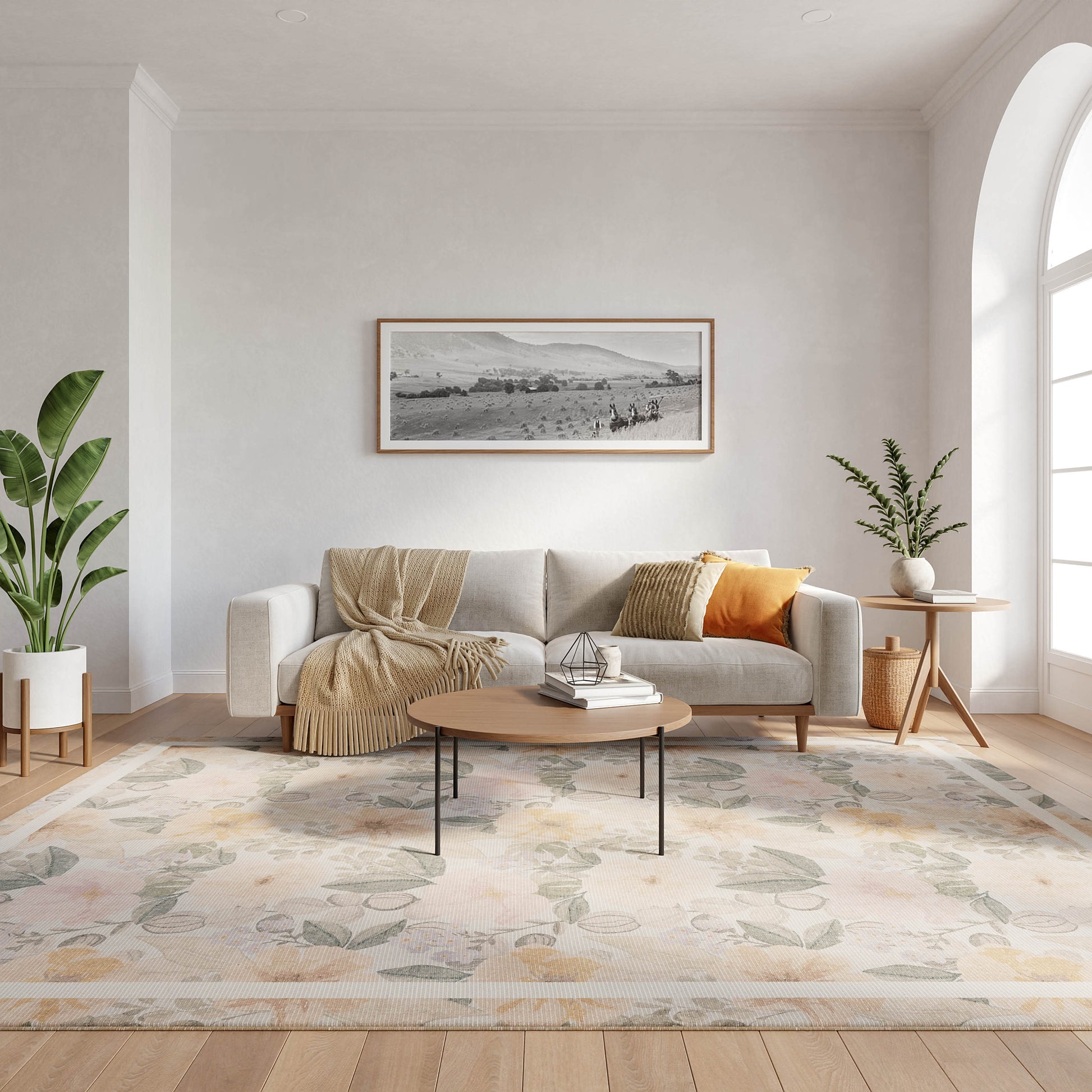 Nourison Home Botanical Washables  Beige Multicolor  Contemporary