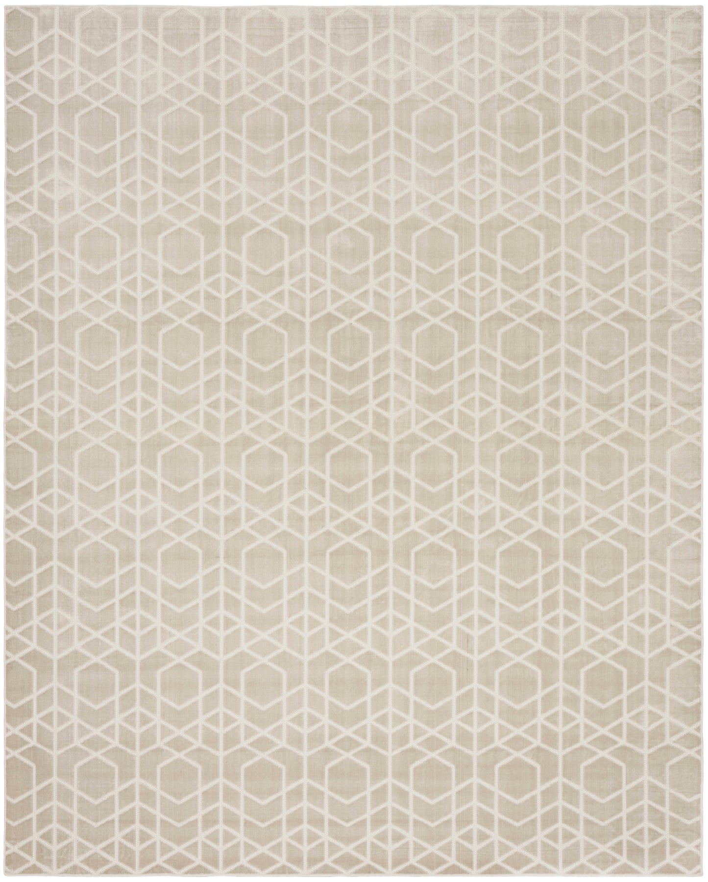 Nourison Home Washable Charm WCH01 Silver Ivory Contemporary Machine Woven Rug