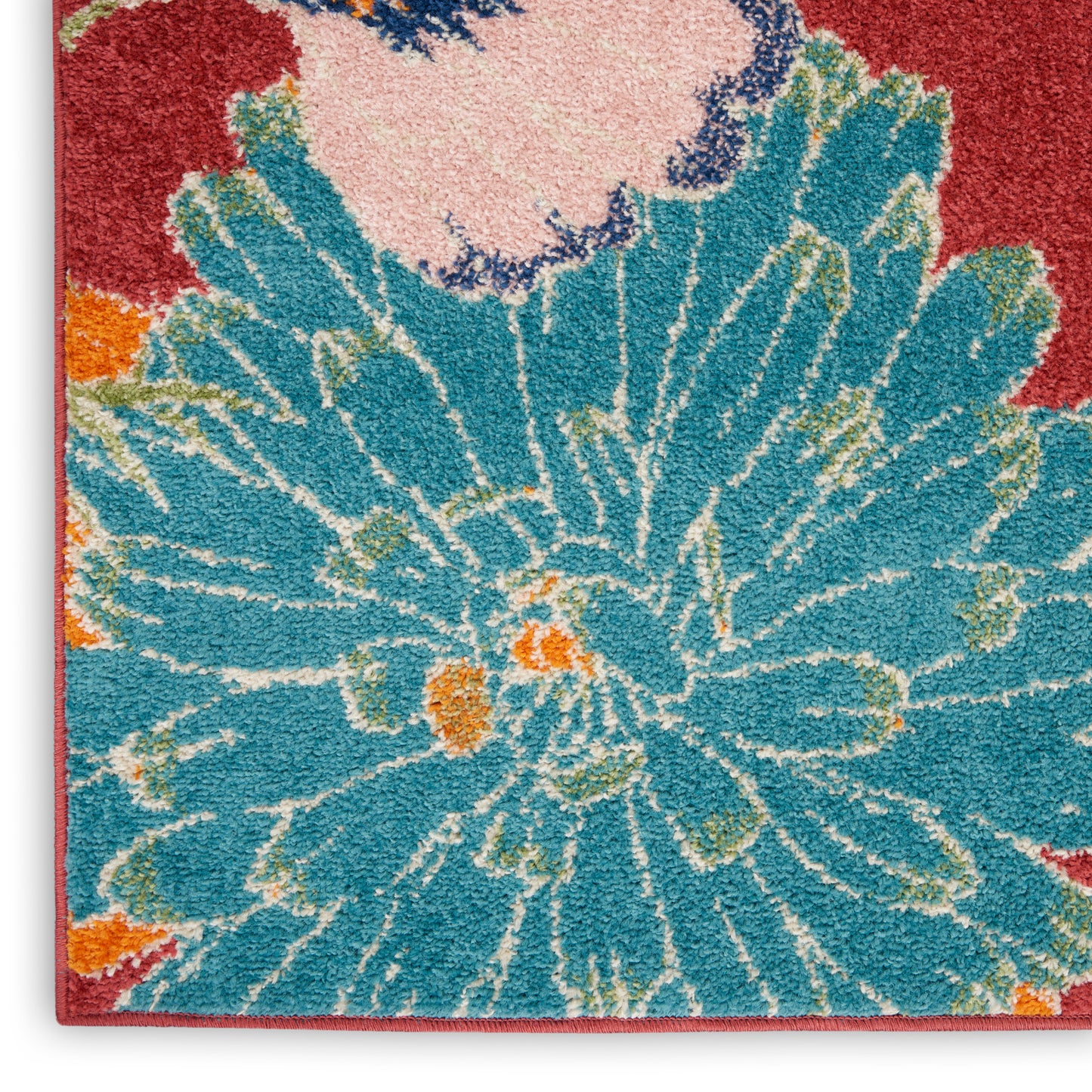 Nourison Home Allur  Red Multicolor  Contemporary