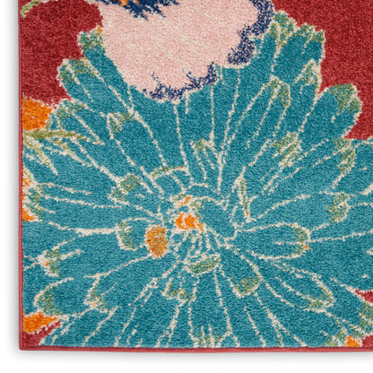 Nourison Home Allur  Red Multicolor  Contemporary