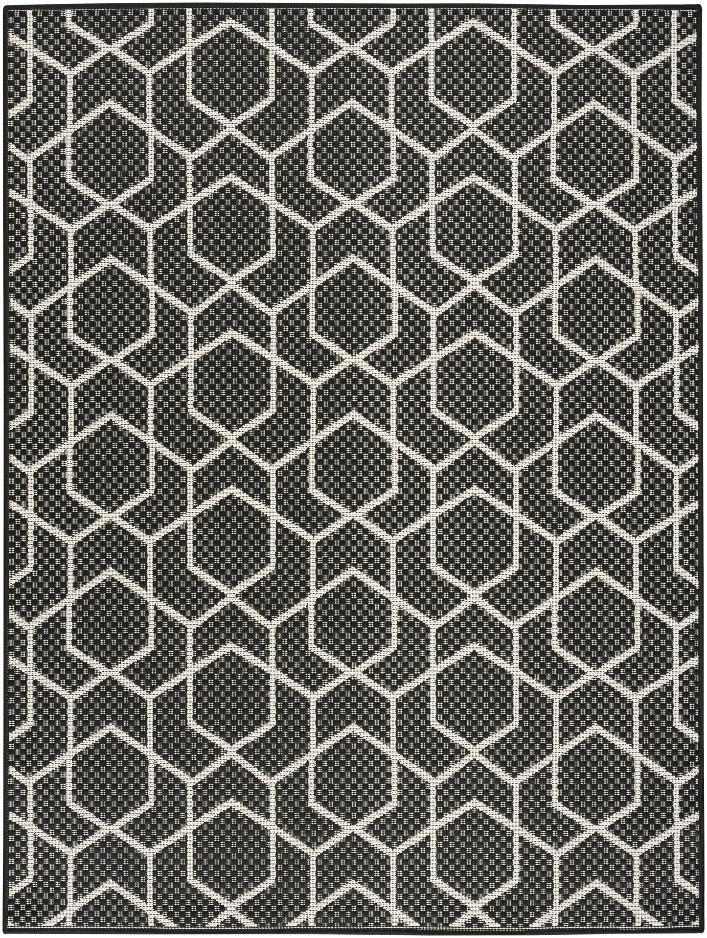 Nourison Home Horizon Indoor/Outdoor HOZ01 Black Contemporary Power-loomed Rug