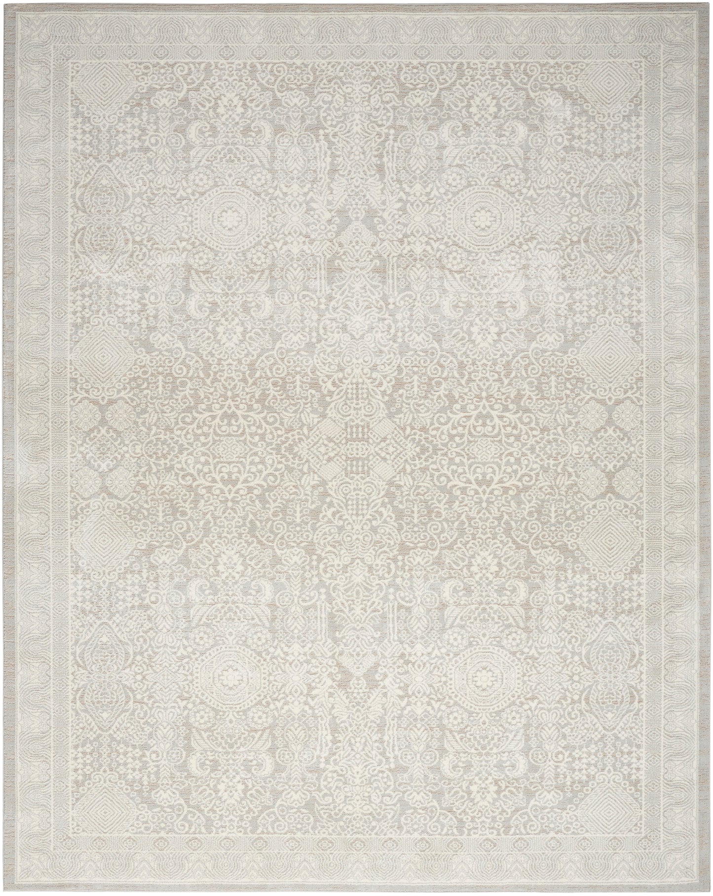 Nourison Home Eco Cycle  Silver Ivory  Traditional