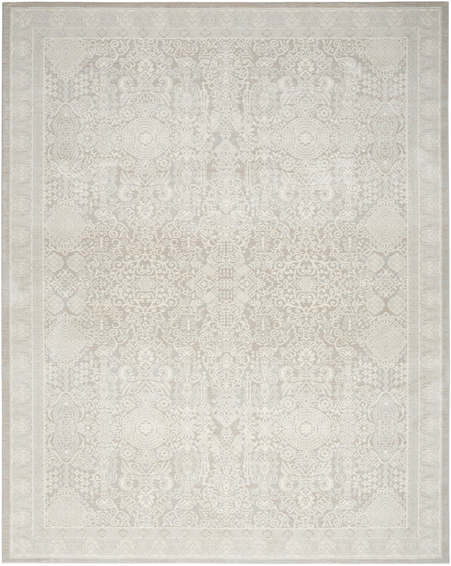 Nourison Home Eco Cycle  Silver Ivory  Traditional