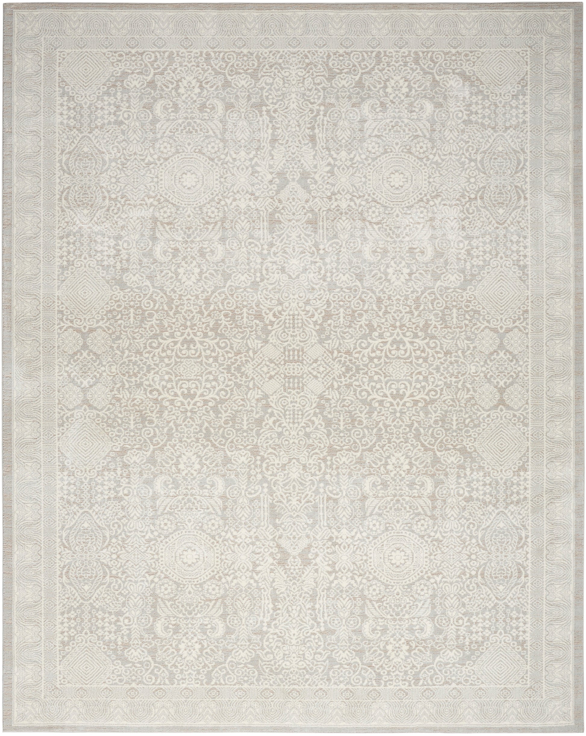 Nourison Home Eco Cycle  Silver Ivory  Traditional